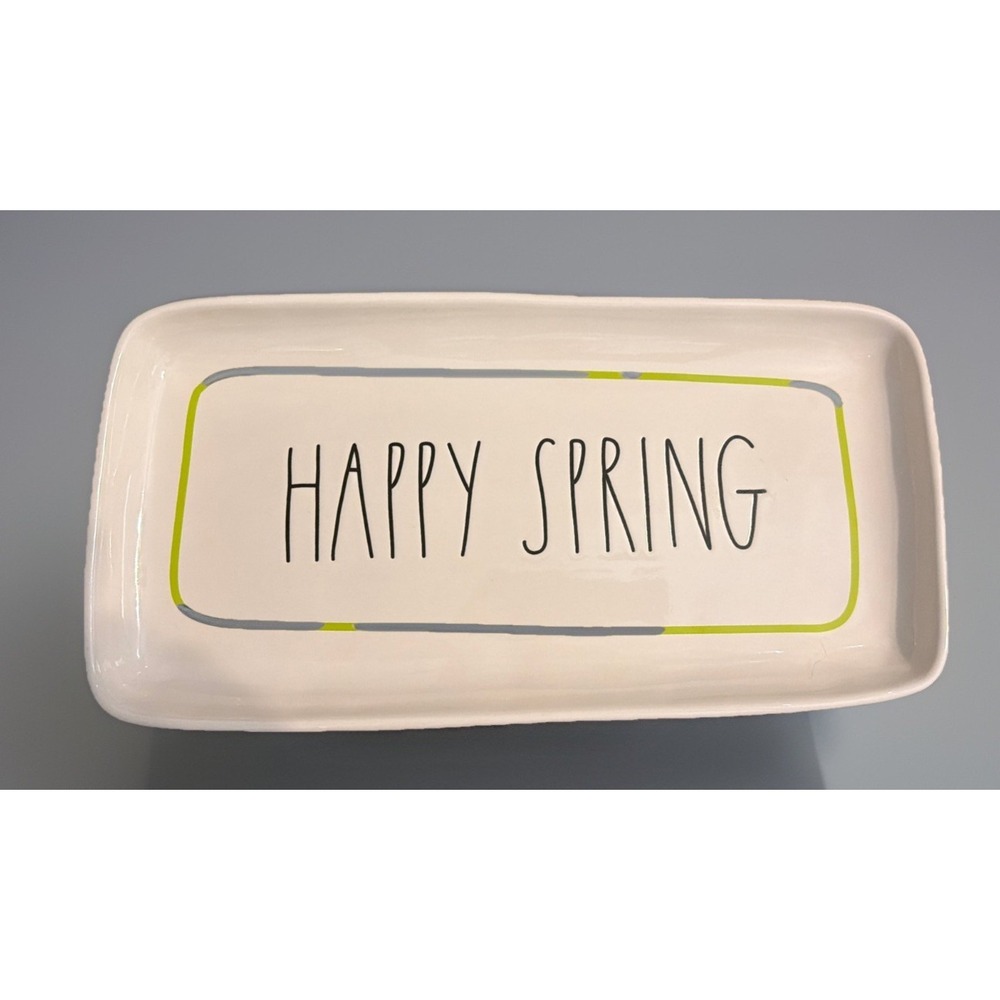 Rae Dunn 14x7 "Happy Spring" Large Ceramic Platter